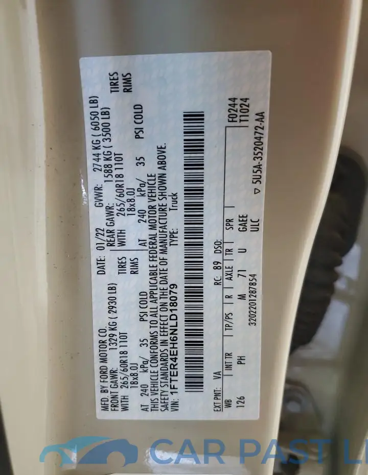 1FTER4EH6NLD18079# 12