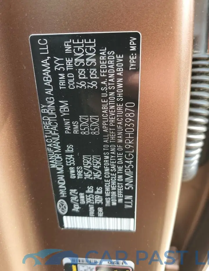 5NMP54GL9RH039870# 14