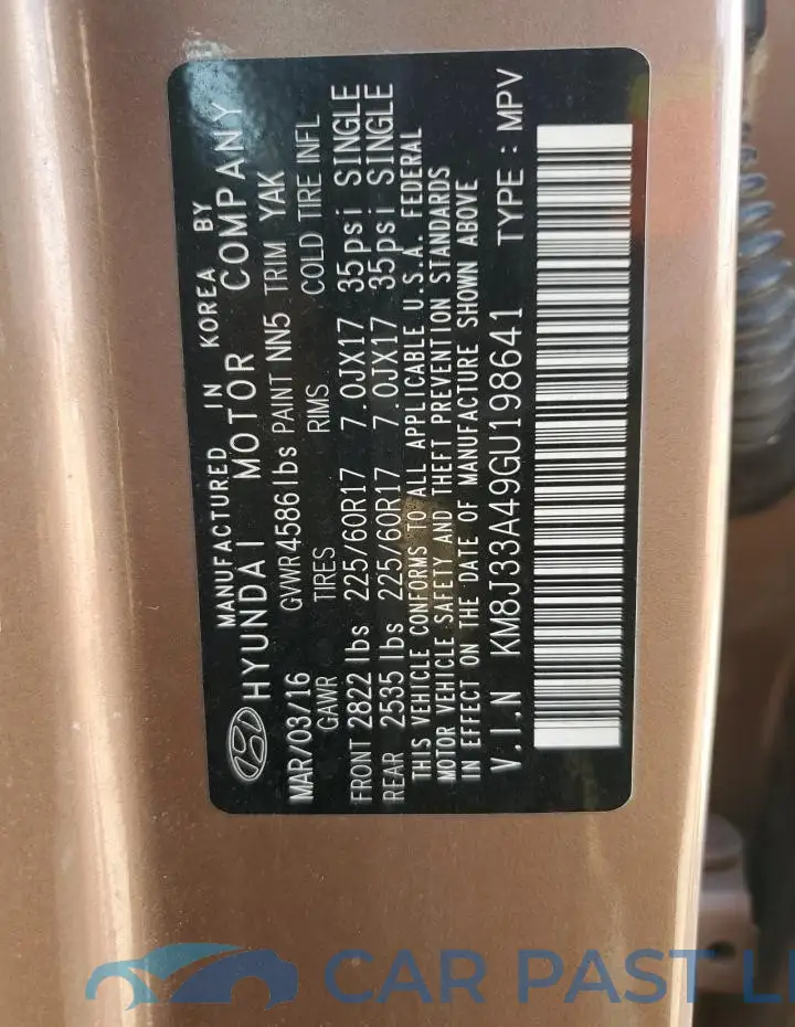 KM8J33A49GU198641# 12