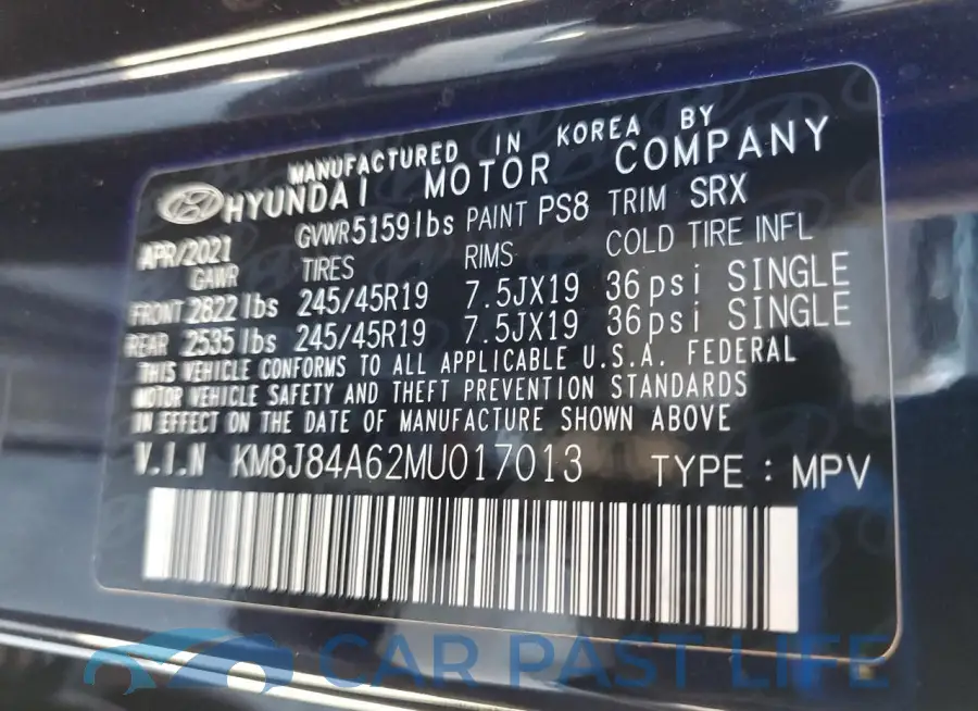 KM8J84A62MU017013# 13