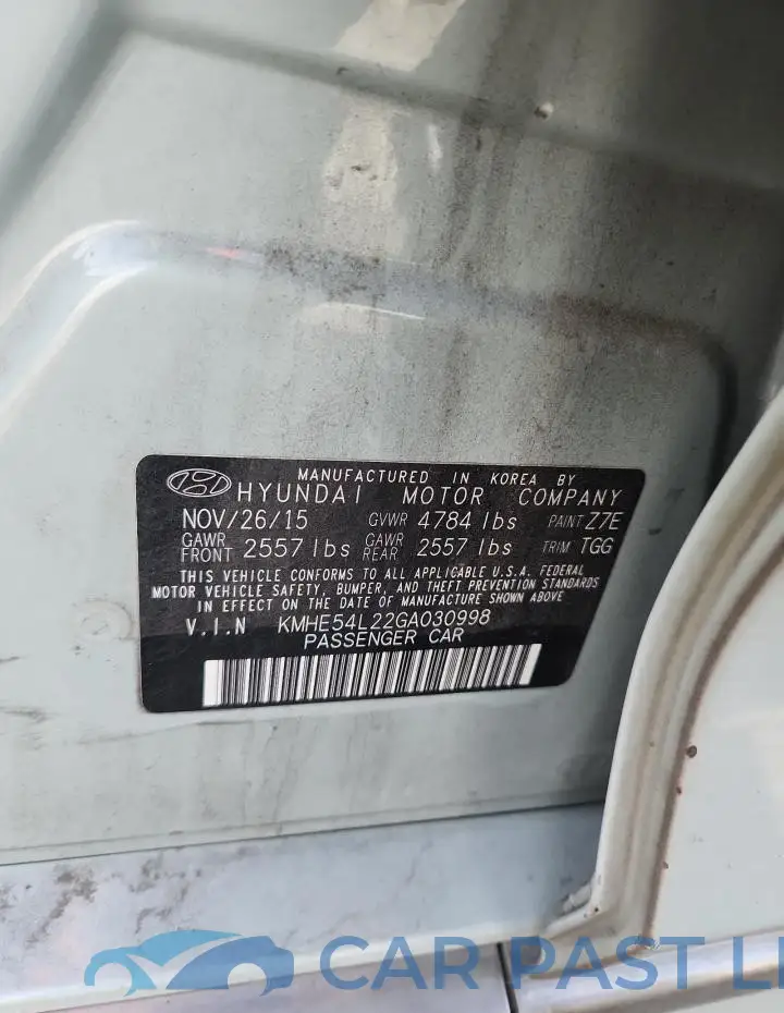 KMHE54L22GA030998# 12