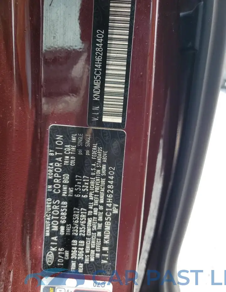 KNDMB5C14H6284402# 13