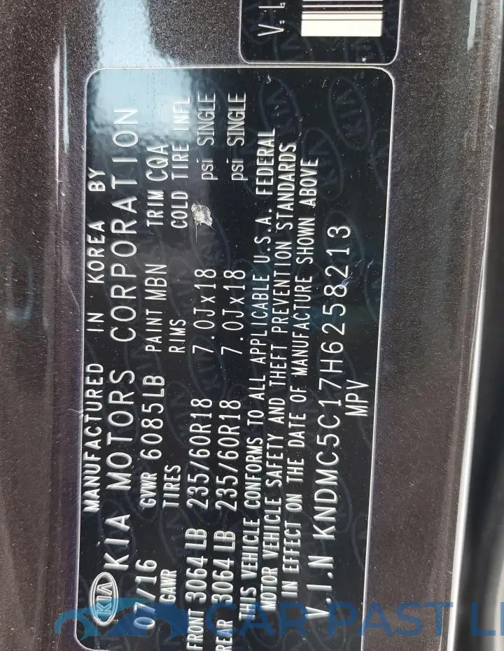 KNDMC5C17H6258213# 13