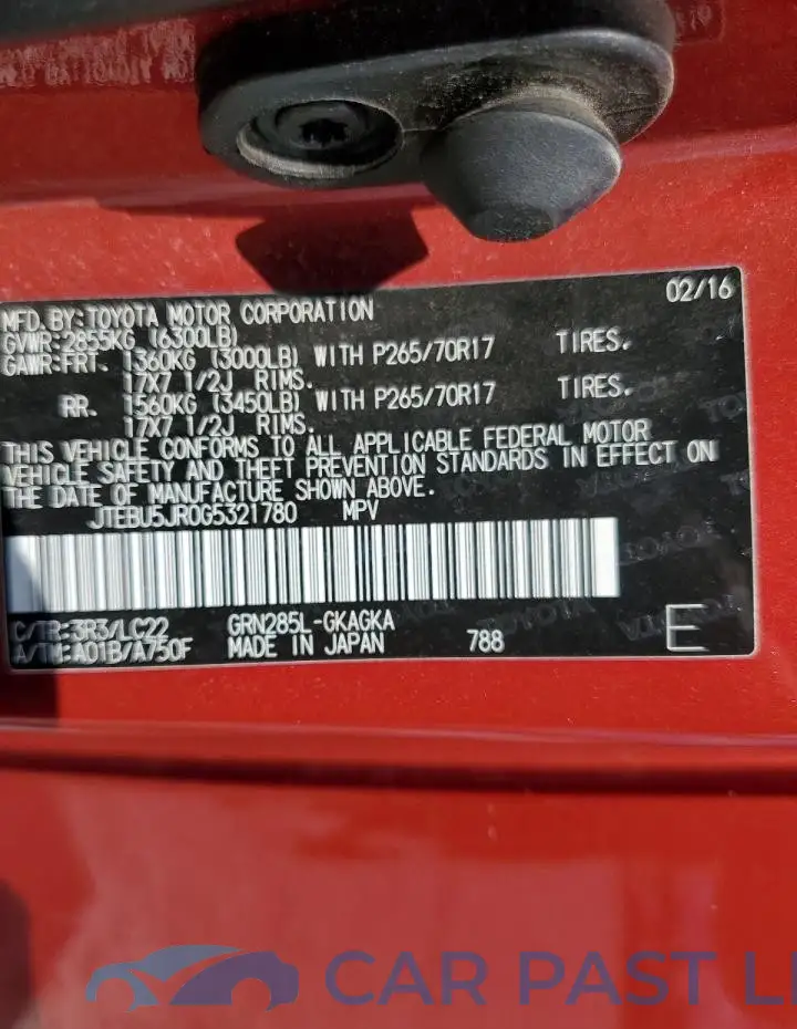 JTEBU5JR0G5321780# 13