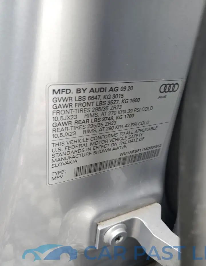 WU1ARBF11MD008552# 13