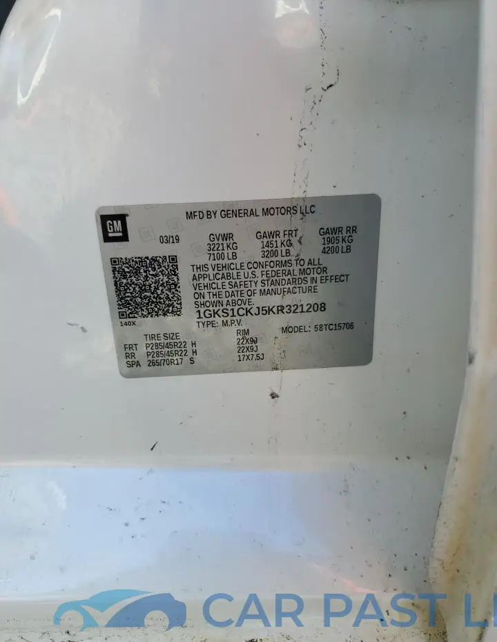 1GKS1CKJ5KR321208# 10