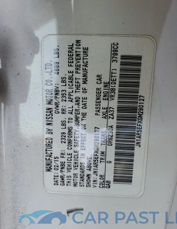 JN1AR5EFXGM290127# 12