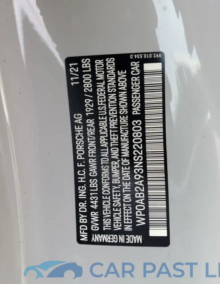 WP0AB2A93NS220803# 12