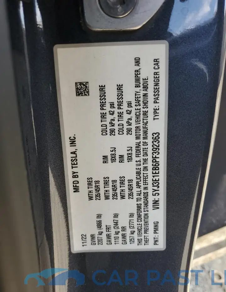 5YJ3E1EB6PF392363# 12