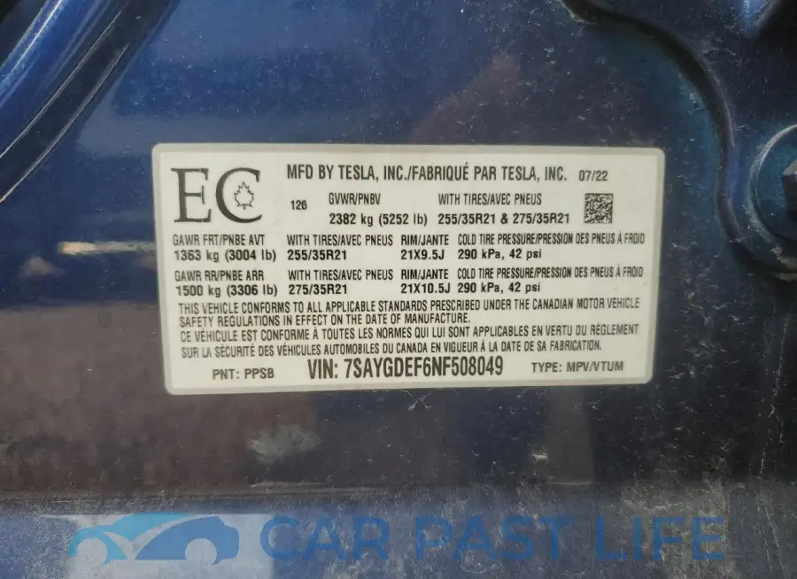 7SAYGDEF6NF508049# 12