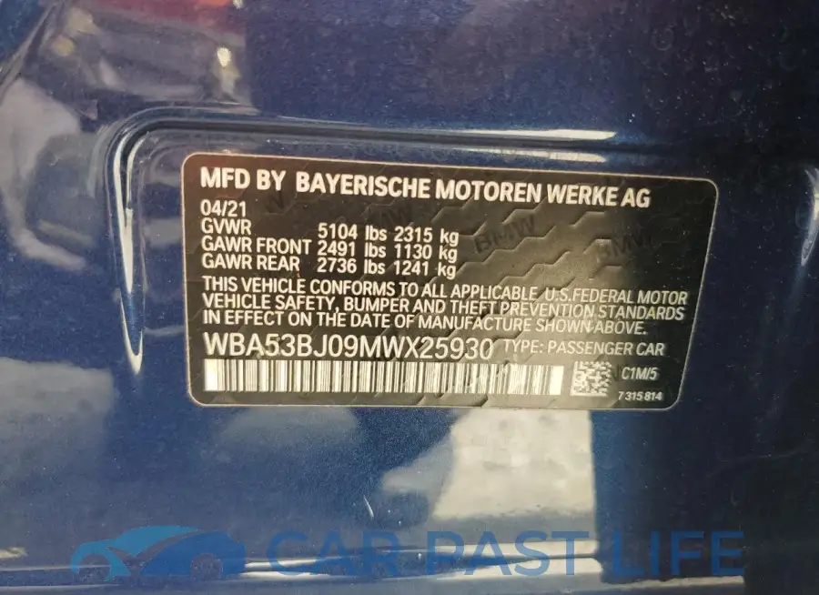 WBA53BJ09MWX25930# 12