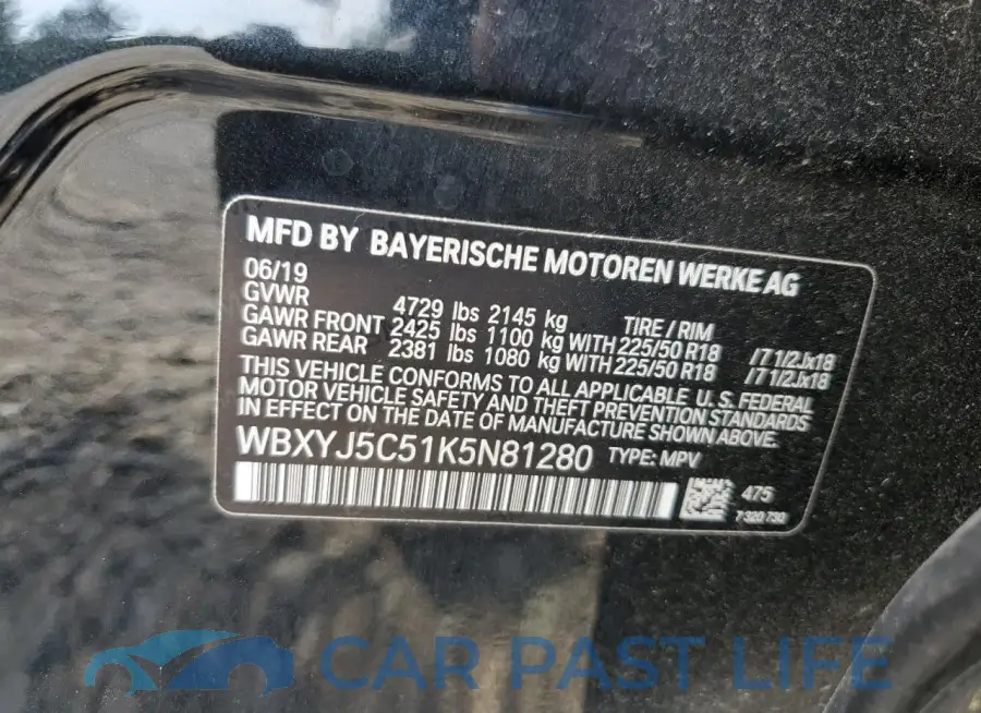 WBXYJ5C51K5N81280# 13