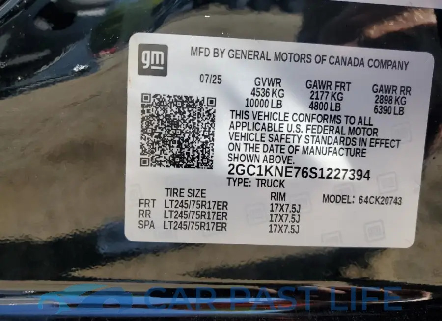 2GC1KNE76S1227394# 13