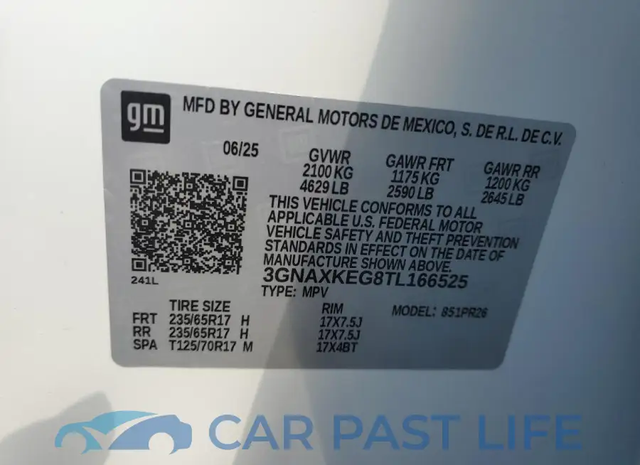 3GNAXKEG8TL166525# 13