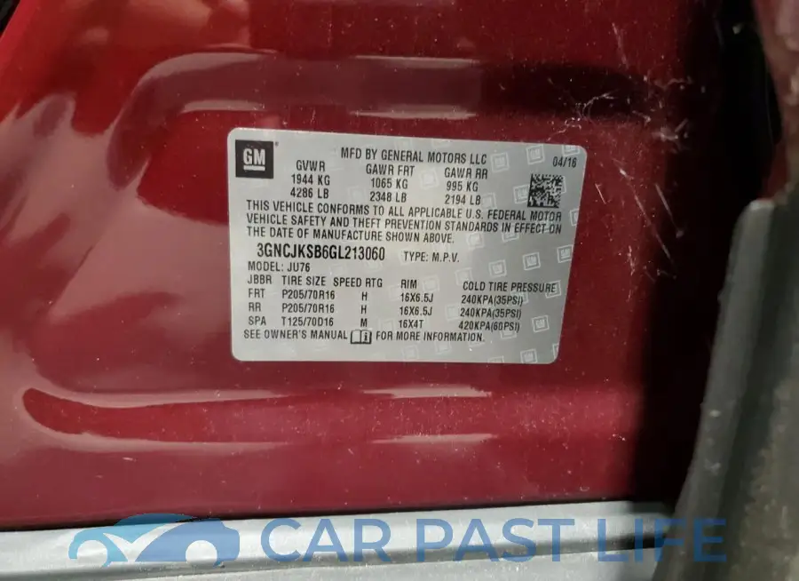 3GNCJKSB6GL213060# 13
