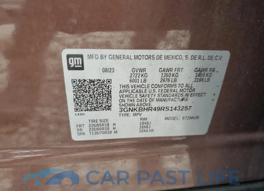 3GNKBHR49RS143257# 13