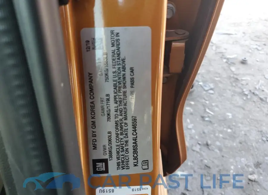 KL8CB6SA4LC446597# 12