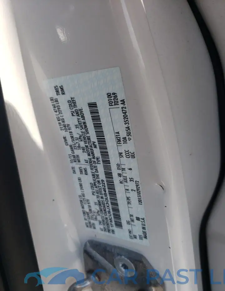 1FMCU9JX3GUB46229# 13