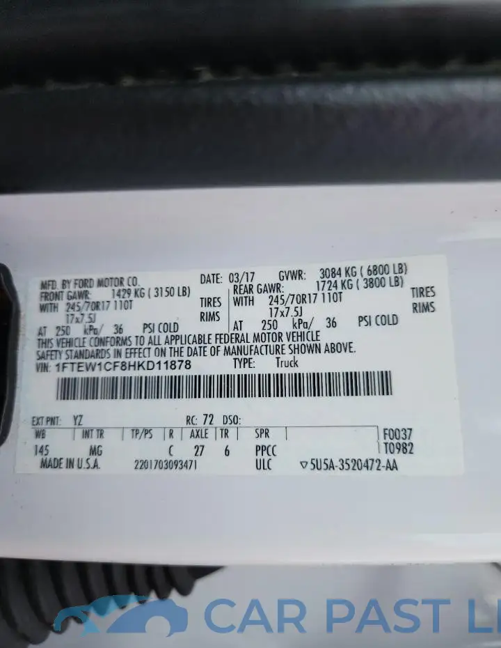 1FTEW1CF8HKD11878# 13