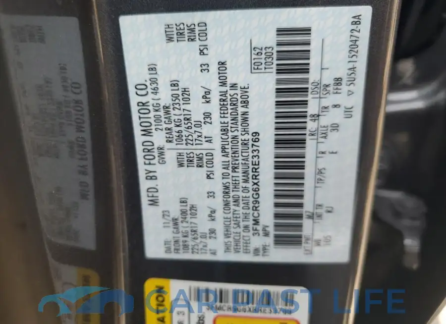 3FMCR9G6XRRE33769# 13