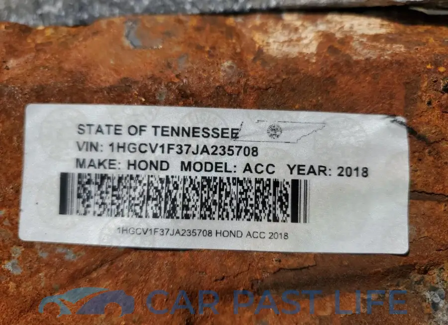 1HGCV1F37JA235708# 12