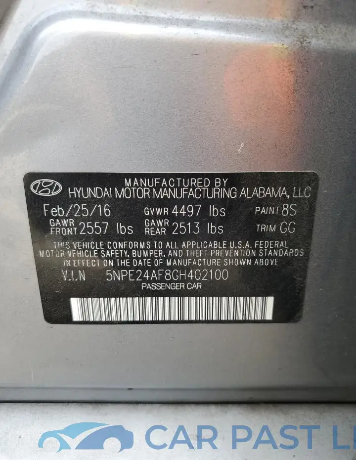 5NPE24AF8GH402100# 12