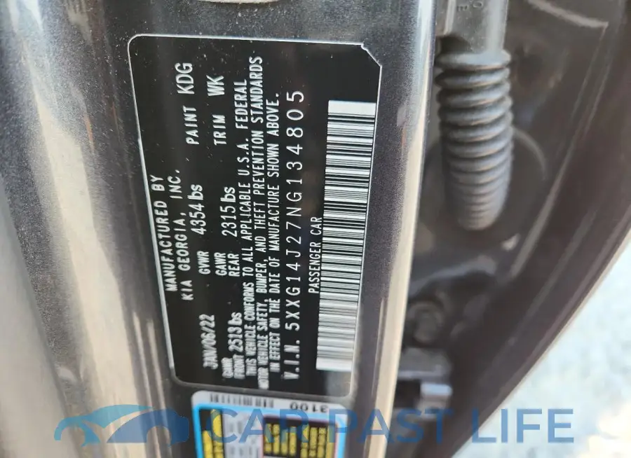 5XXG14J27NG134805# 12