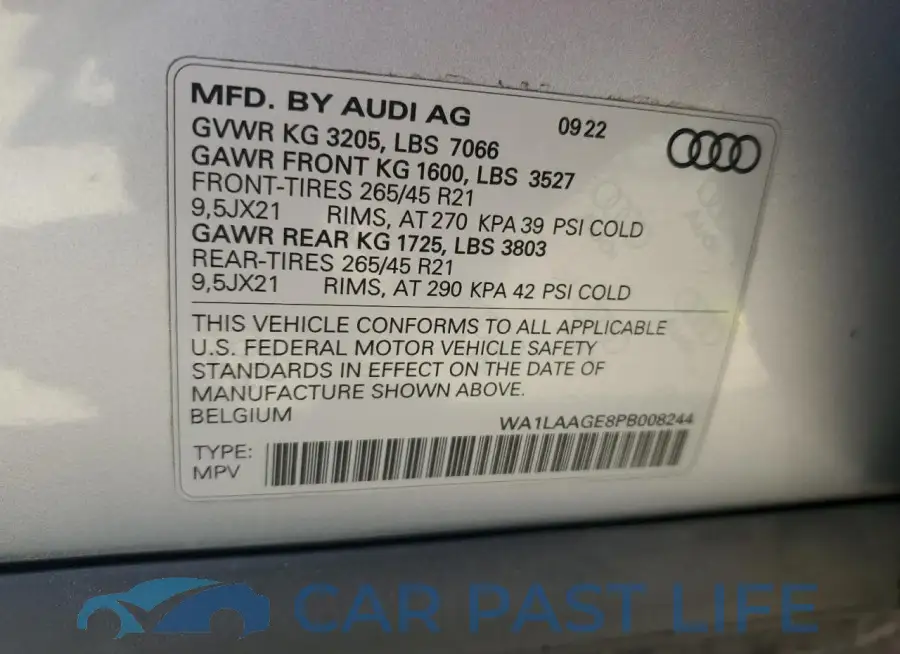 WA1LAAGE8PB008244# 14