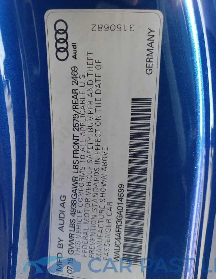 WAUC4AFR3GA014599# 12