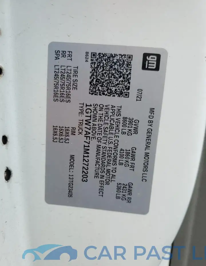 1GTW7AF71M1272203# 14