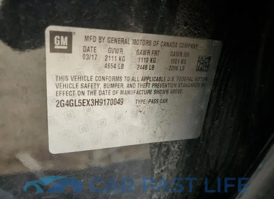 2G4GL5EX3H9170049# 12