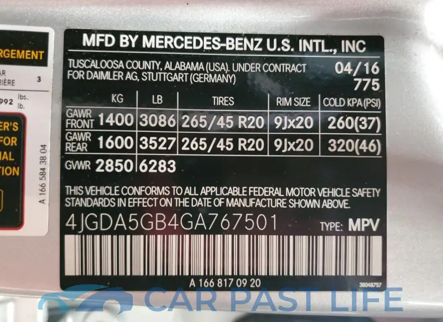 4JGDA5GB4GA767501# 14