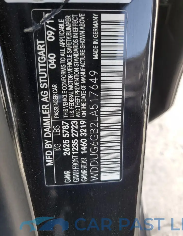 WDDUG6GB2LA517649# 12