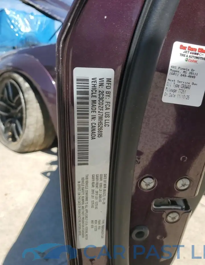 2C3CDZFJ7MH526895# 12