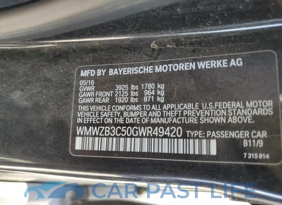 WMWZB3C50GWR49420# 13