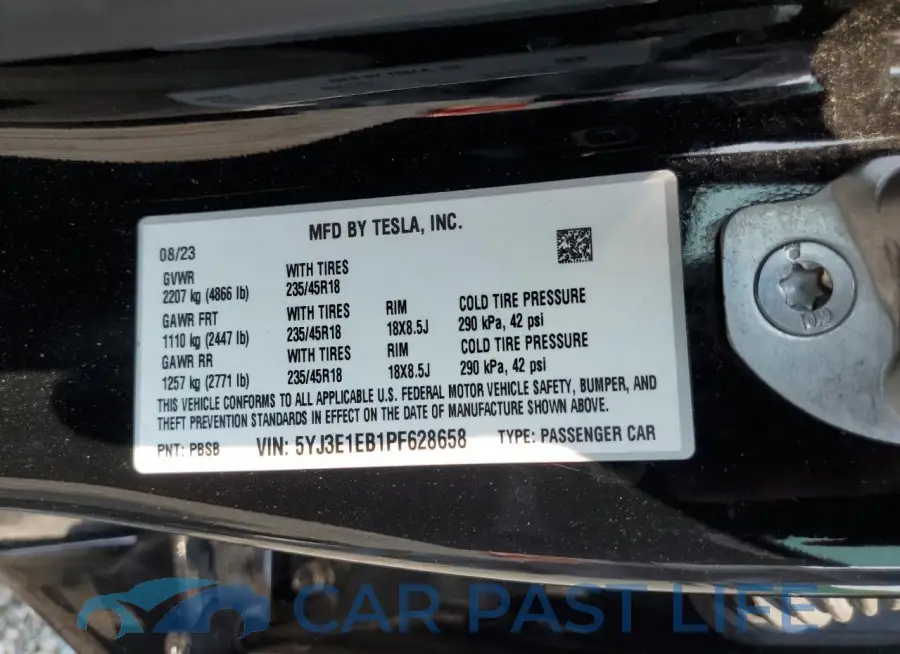 5YJ3E1EB1PF628658# 12