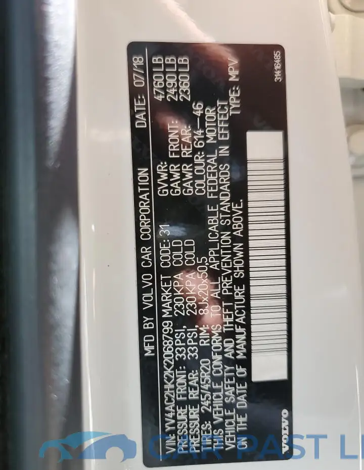 YV4AC2HK2K2068799# 13