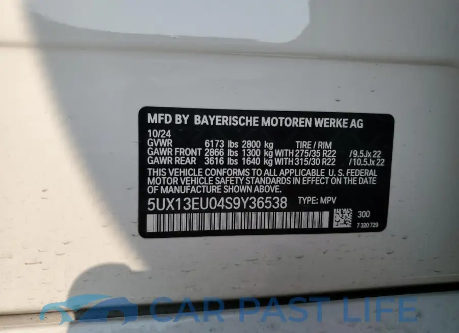 5UX13EU04S9Y36538# 13