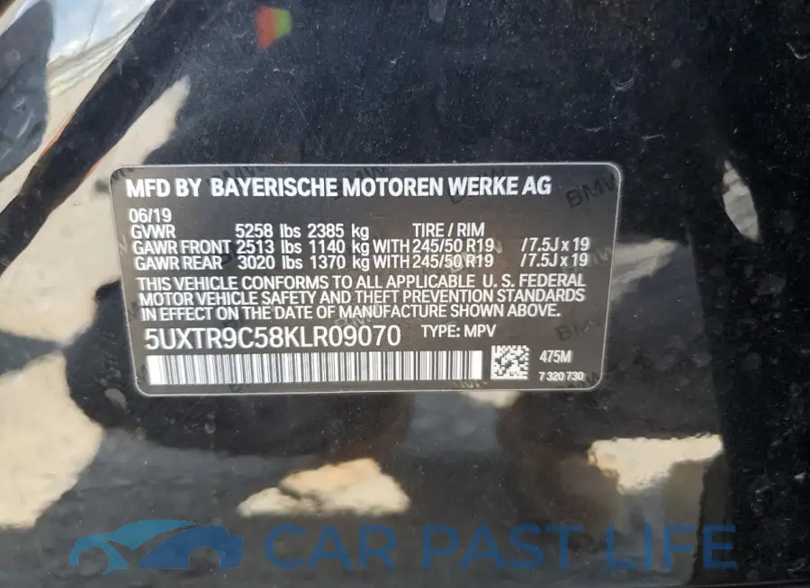 5UXTR9C58KLR09070# 14