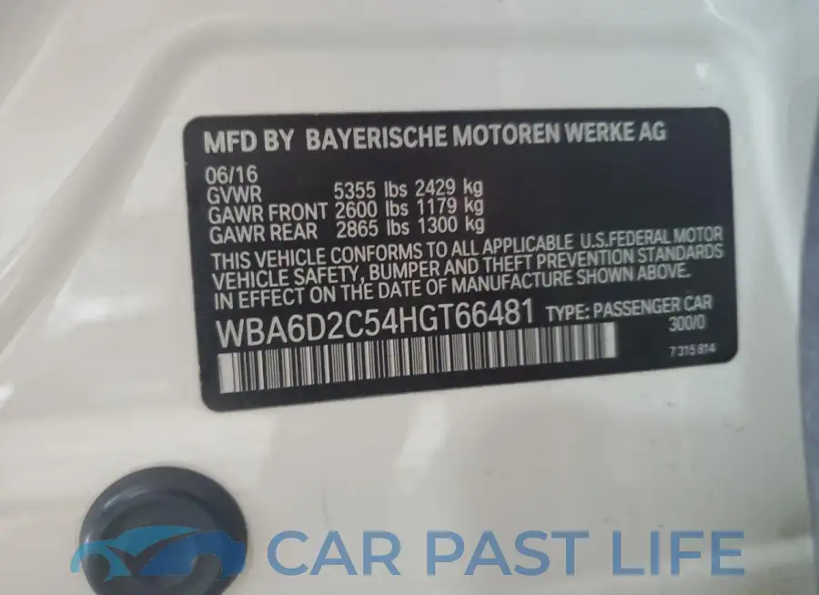 WBA6D2C54HGT66481# 12