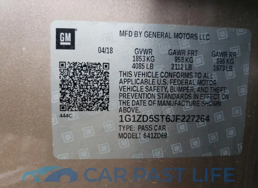 1G1ZD5ST6JF227264# 12