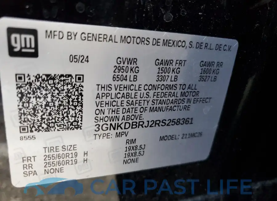 3GNKDBRJ2RS258361# 13