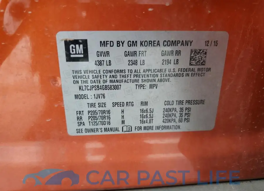 KL7CJPSB4GB583007# 13