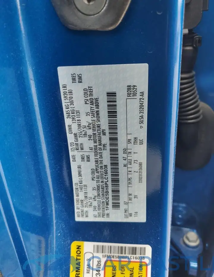 1FMDE5BH8PLC16038# 12