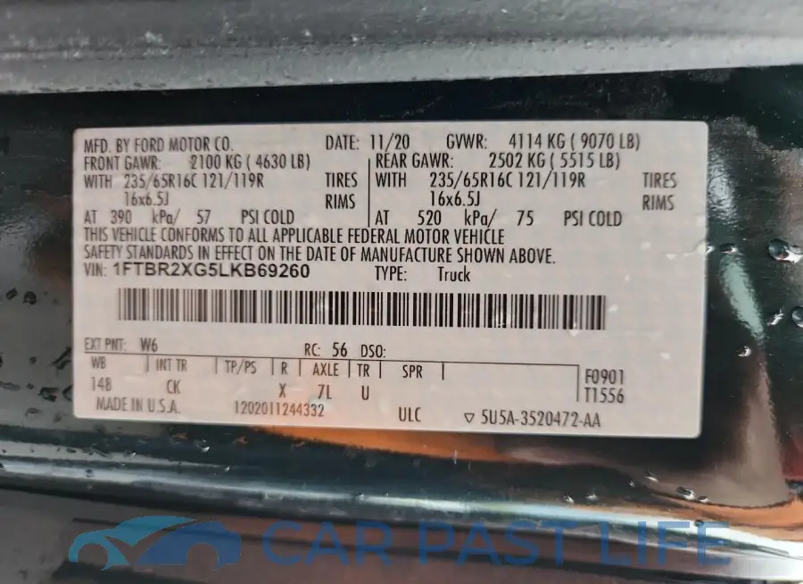 1FTBR2XG5LKB69260# 12