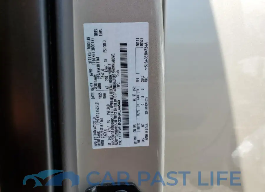 1FTEW1EG3HKE44540# 12