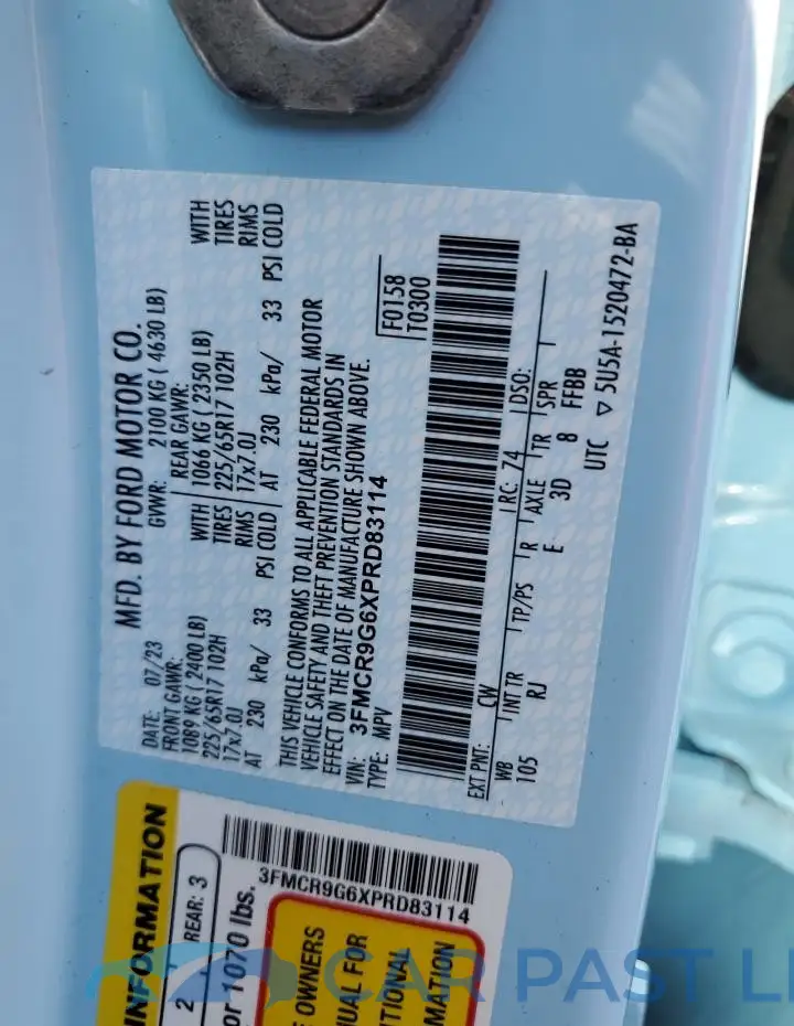 3FMCR9G6XPRD83114# 13