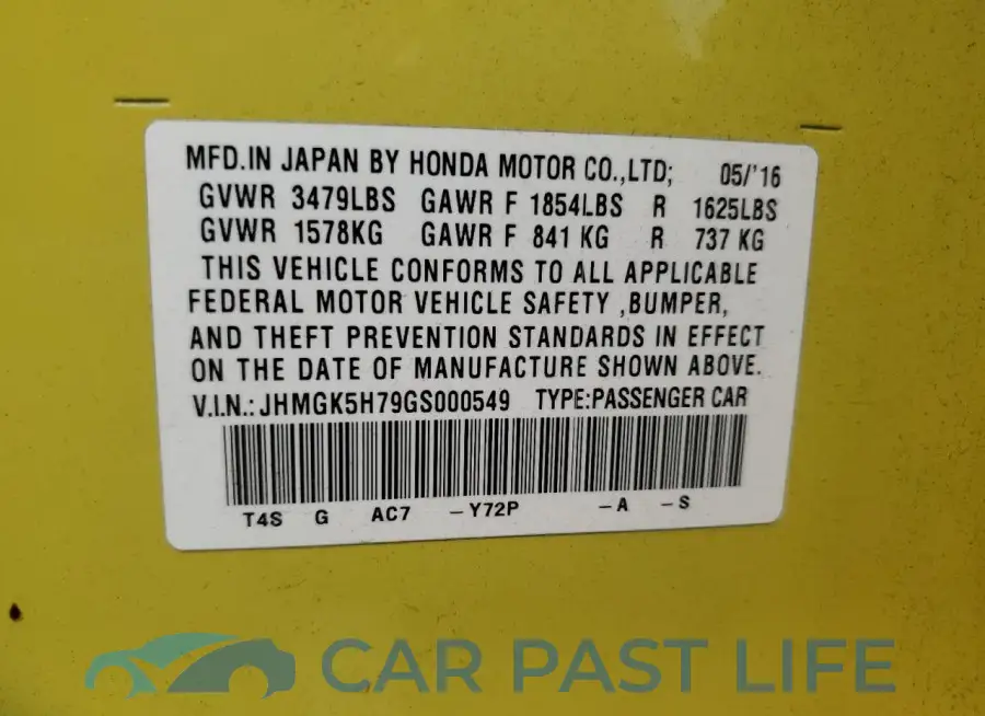 JHMGK5H79GS000549# 12