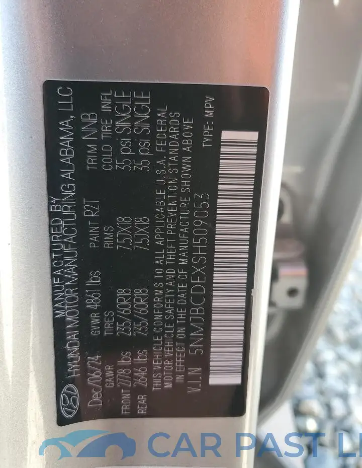 5NMJBCDEXSH509053# 14