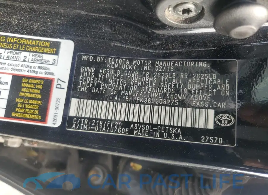 4T1BF1FK8GU208275# 12